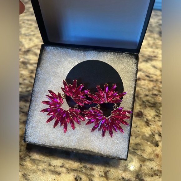 boutique Jewelry - Hot Pink Starburst Fashion Earrings NWOT